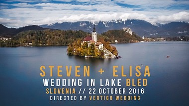 Videographer Vertigo Wedding from Florence, Italy - Steven + Elisa. Lake Bled, Slovenia, drone-video, wedding